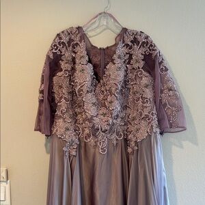 Lavender Lace Long Sleeve Dress